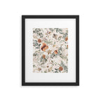 Harvest 2025 Woodland Squirrel Botanical Leaves Watercolor Ecru Framed Art Print Gallery Image 5