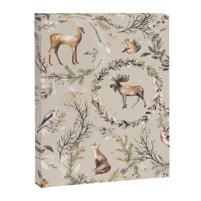 Harvest 2025 Woodland Toile Winter Autumn Animals Forest  Canvas Print Gallery Image 1