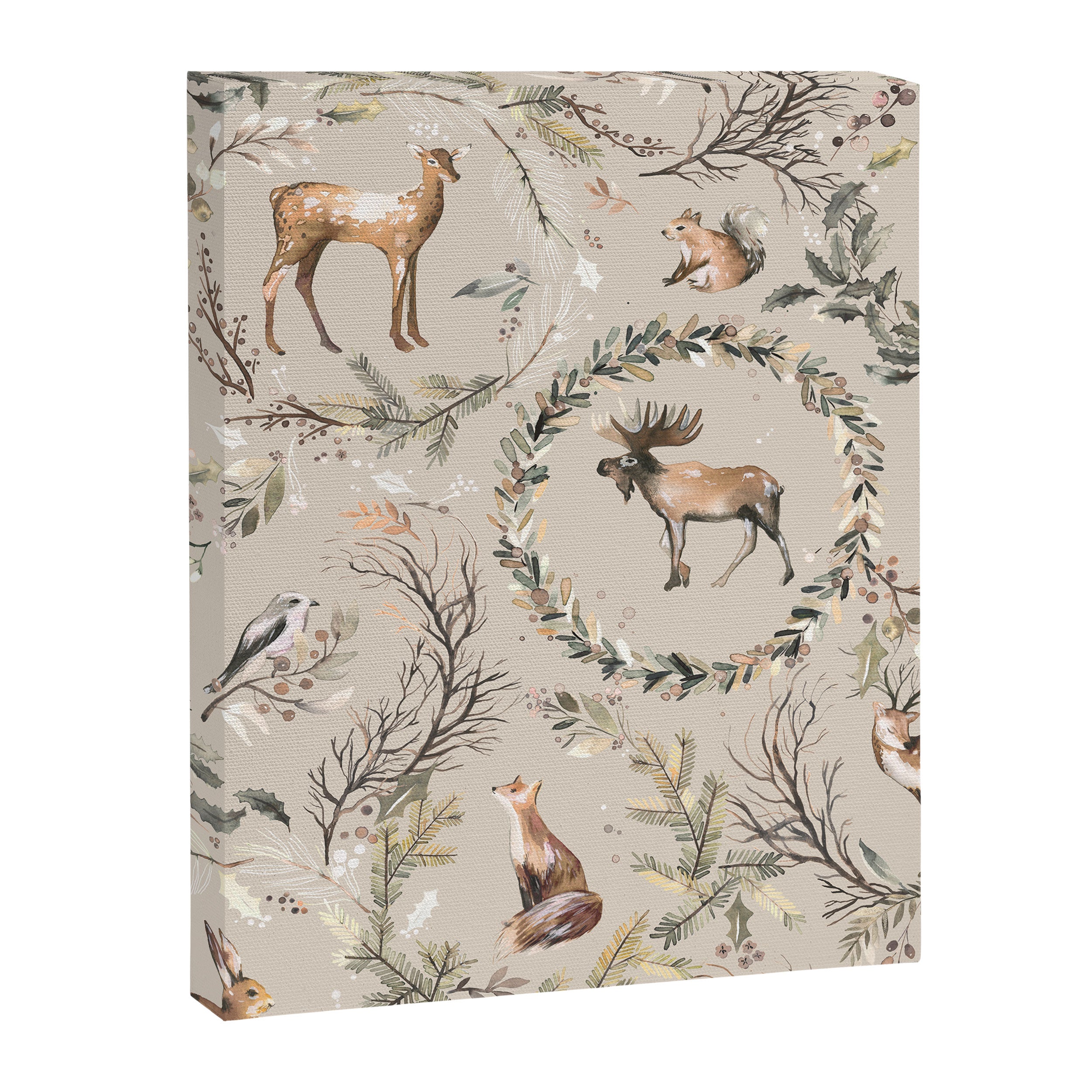 Harvest 2025 Woodland Toile Winter Autumn Animals Forest  Canvas Print Gallery Image 8