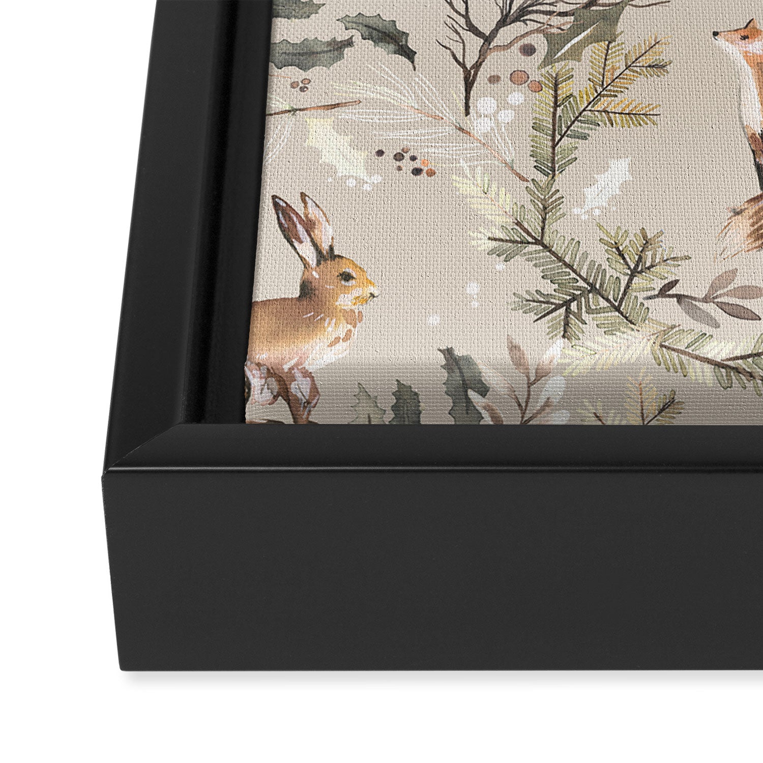 Harvest 2025 Woodland Toile Winter Autumn Animals Forest  Framed Canvas Print Gallery Image 3
