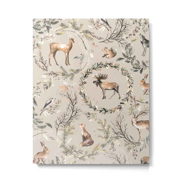Harvest 2025 Woodland Toile Winter Autumn Animals Forest  Metal Print Gallery Image 1