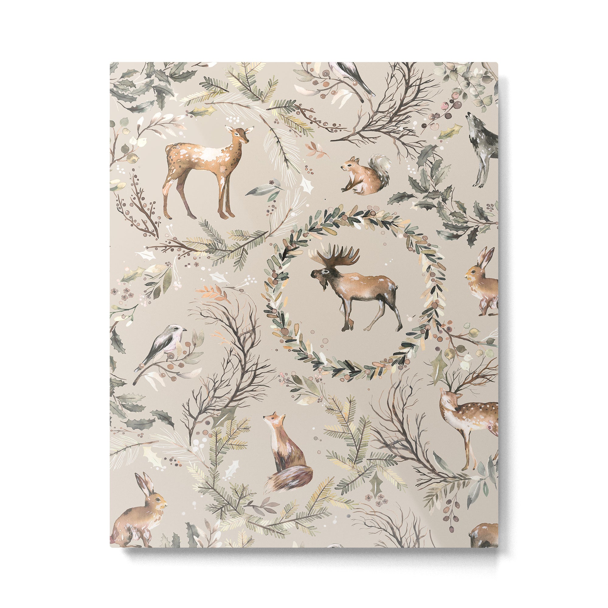 Harvest 2025 Woodland Toile Winter Autumn Animals Forest  Metal Print Gallery Image 6