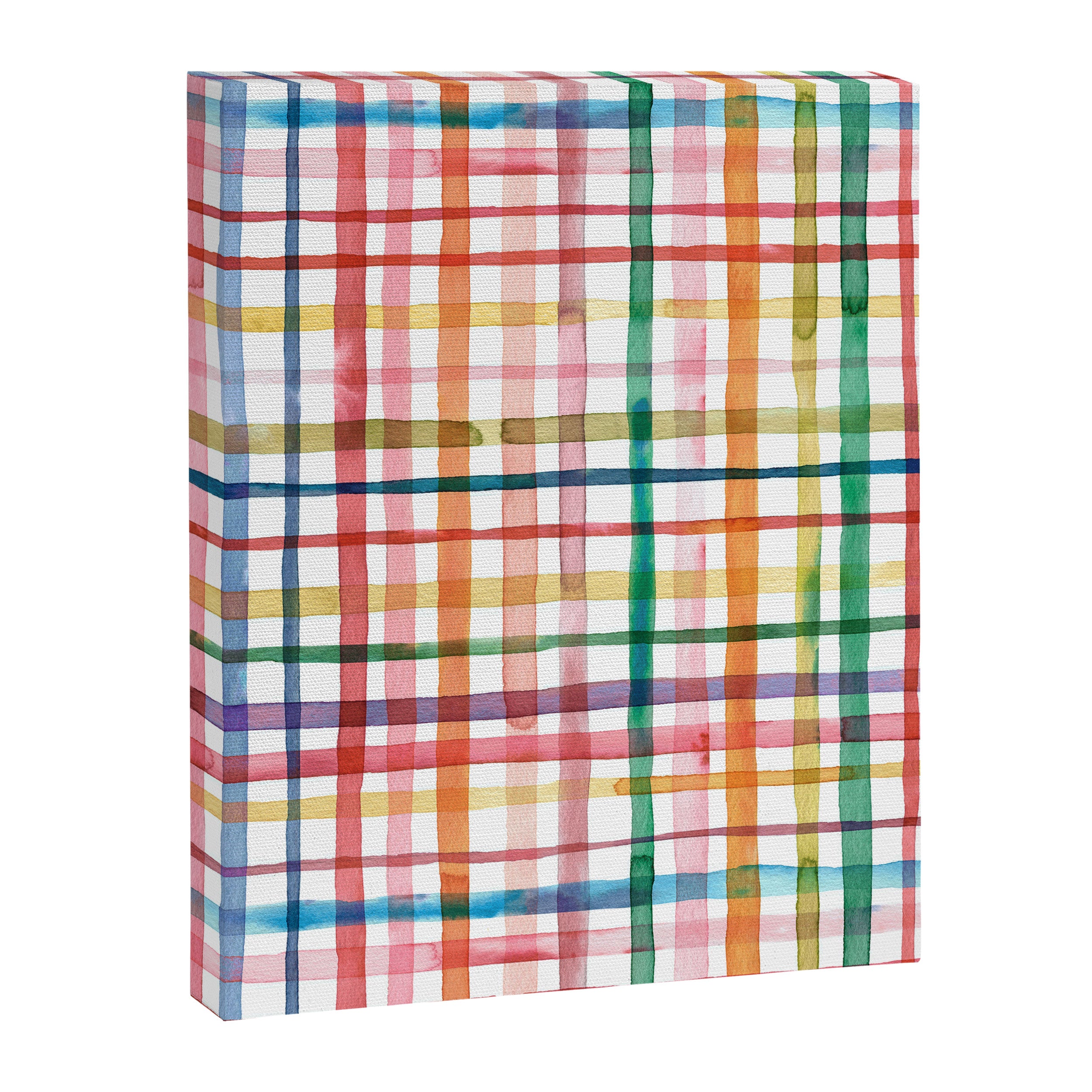  Holiday 2025 Cheerful Plaid Watercolor Gingham Canvas Print Gallery Image 6