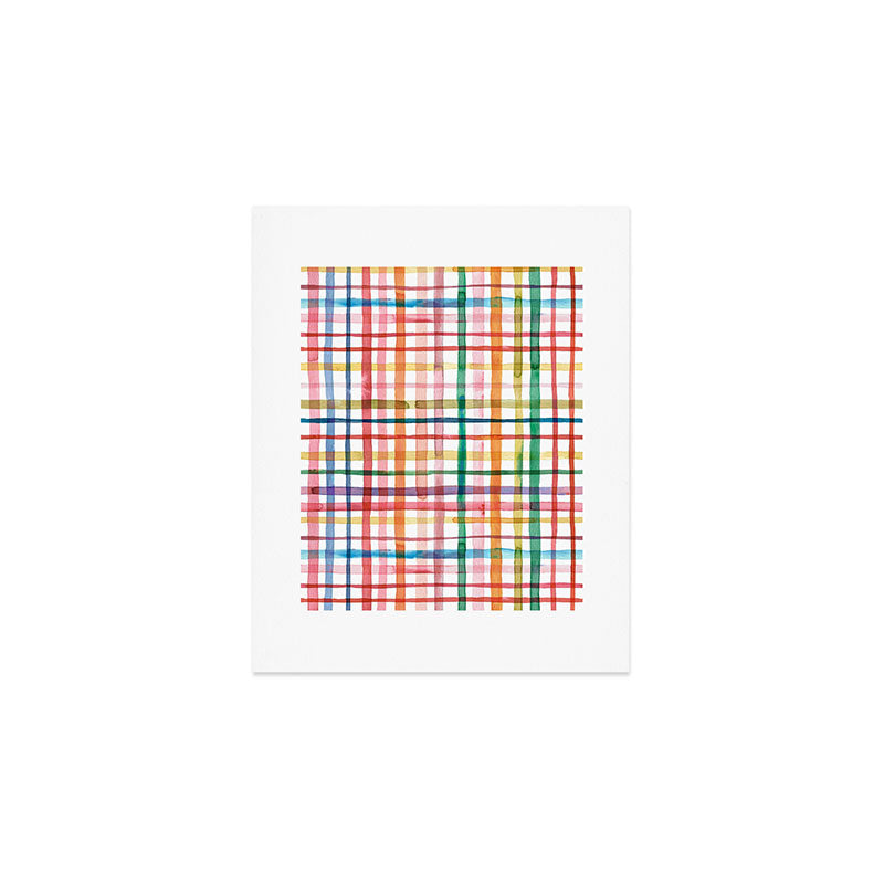  Holiday 2025 Cheerful Plaid Watercolor Gingham Art Print Gallery Image 1
