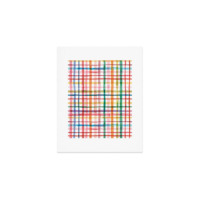  Holiday 2025 Cheerful Plaid Watercolor Gingham Art Print Gallery Image 1