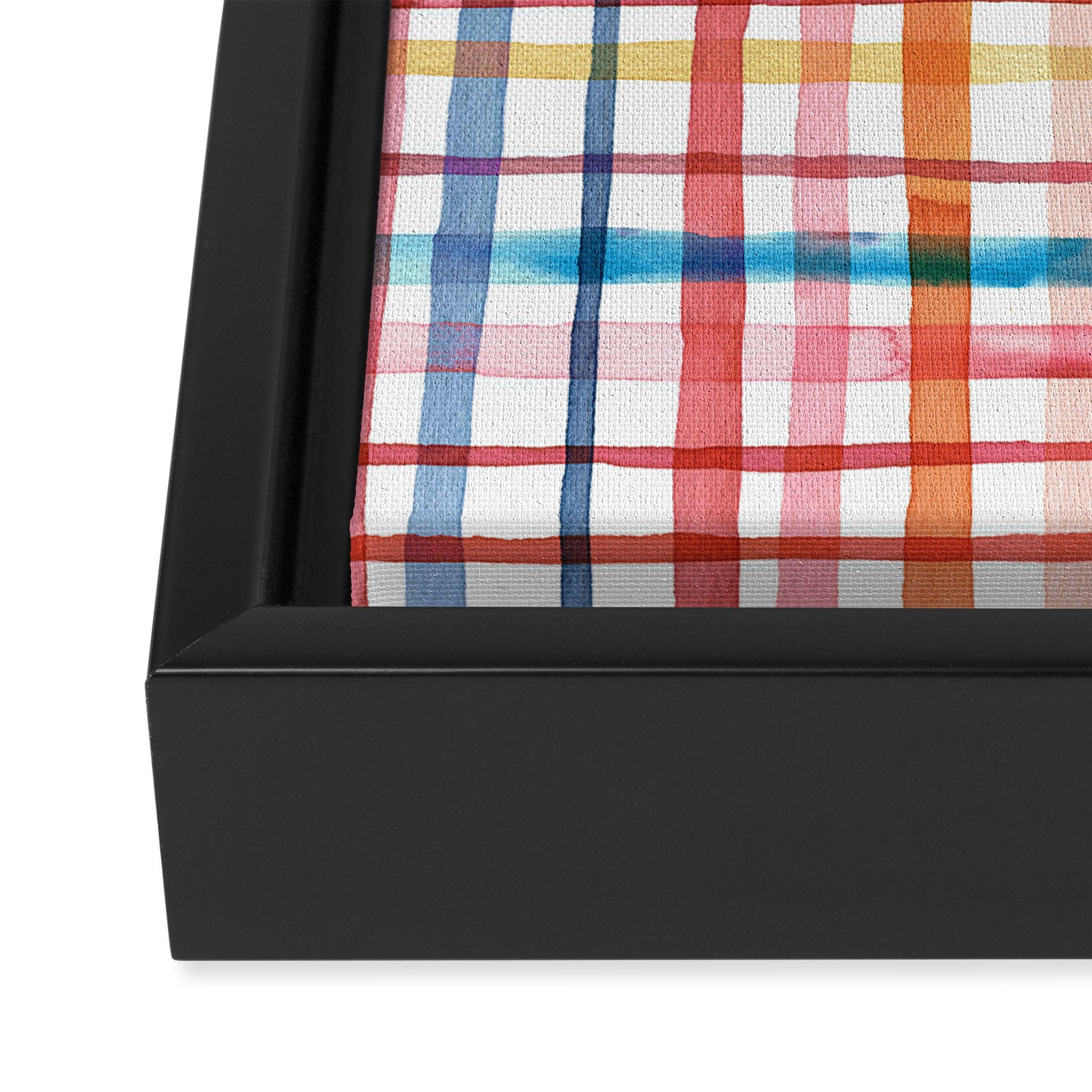  Holiday 2025 Cheerful Plaid Watercolor Gingham Framed Canvas Print Gallery Image 3