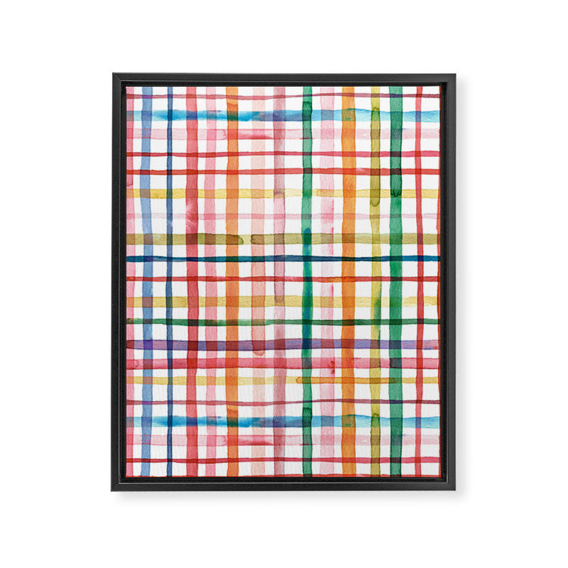  Holiday 2025 Cheerful Plaid Watercolor Gingham Framed Canvas Print Gallery Image 6
