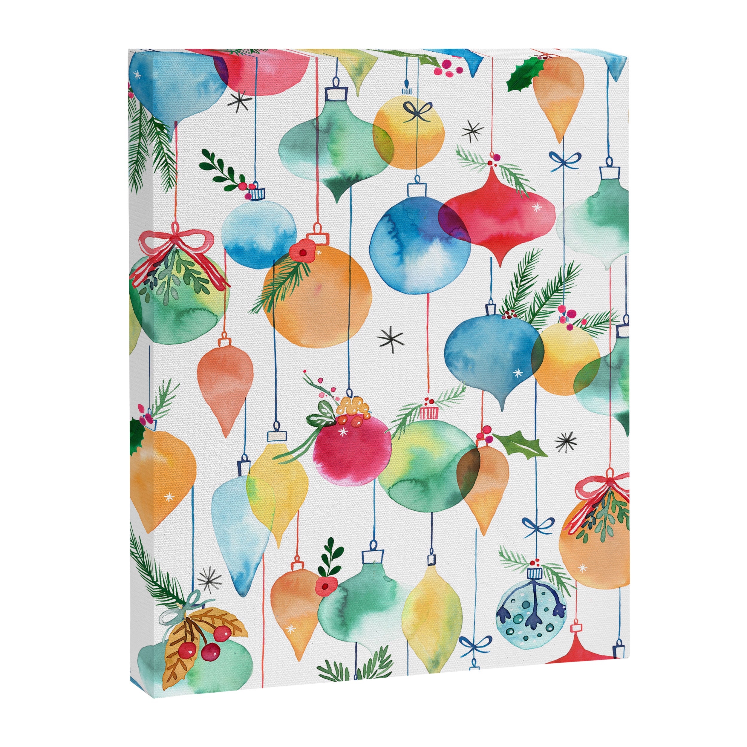 Holiday 2025 Christmas Colorful Baubles Canvas Print Gallery Image 6