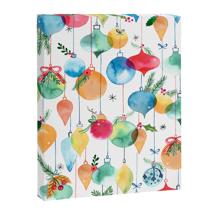Holiday 2025 Christmas Colorful Baubles Canvas Print Gallery Image 1