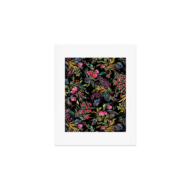 Holiday 2025 Festive Floral Foliage Colorful Dark Art Print Gallery Image 1
