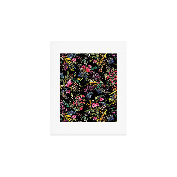Holiday 2025 Festive Floral Foliage Colorful Dark Art Print Gallery Image 1