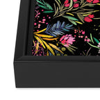 Holiday 2025 Festive Floral Foliage Colorful Dark Framed Canvas Print Gallery Image 3