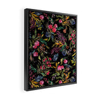 Holiday 2025 Festive Floral Foliage Colorful Dark Framed Canvas Print Gallery Image 2