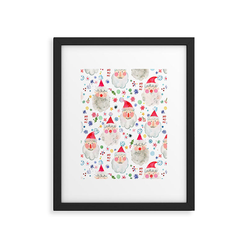 Holiday 2025 Santa claus Happy cute portrait Multicolored Christmas Framed Art Print Gallery Image 6