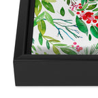Holiday Christmas Winter Nature Botanical Leaves Green Framed Canvas Print Gallery Image 3