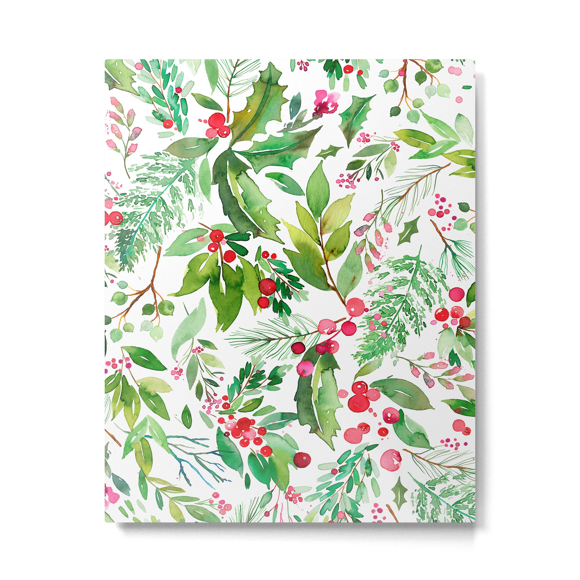Holiday Christmas Winter Nature Botanical Leaves Green Metal Print Gallery Image 4