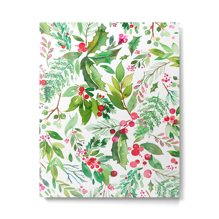 Holiday Christmas Winter Nature Botanical Leaves Green Metal Print Gallery Image 1