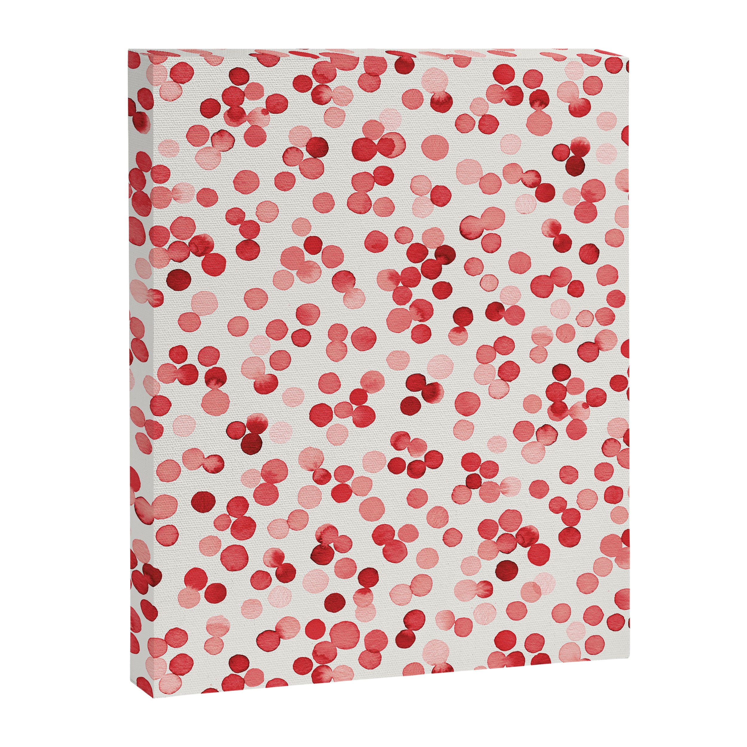 Holiday Confetti Christmas Dots Red Canvas Print Gallery Image 6