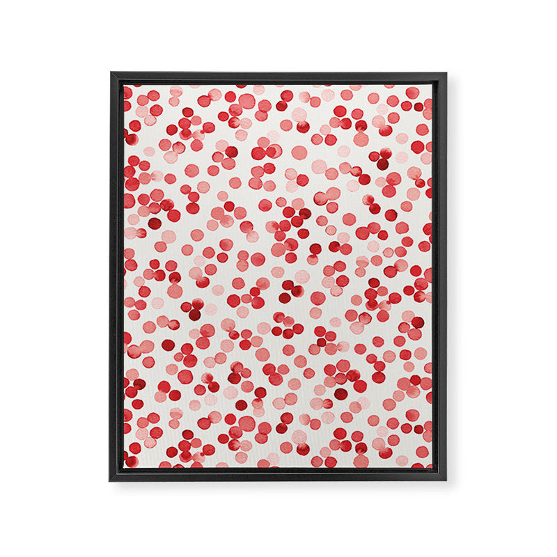 Holiday Confetti Christmas Dots Red Framed Canvas Print Gallery Image 6