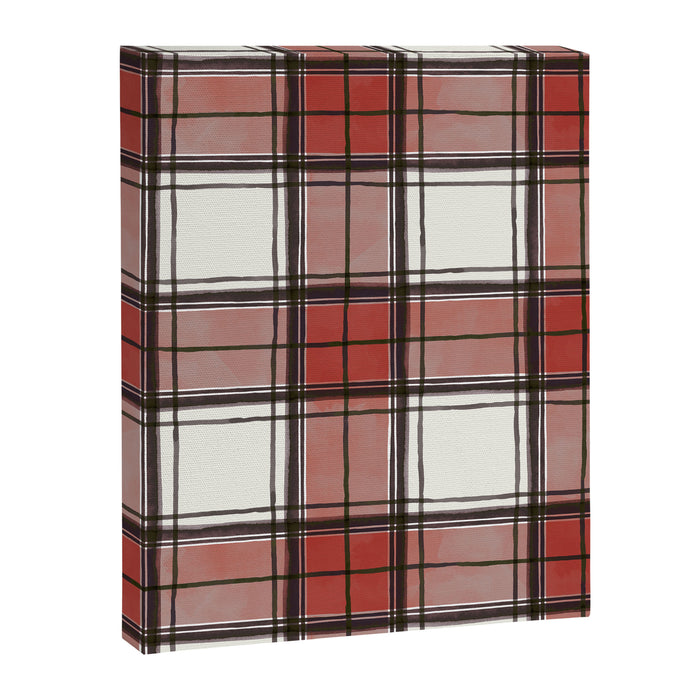 Holiday Plaids - Rustic checks Red Canvas Print Gallery Image 1
