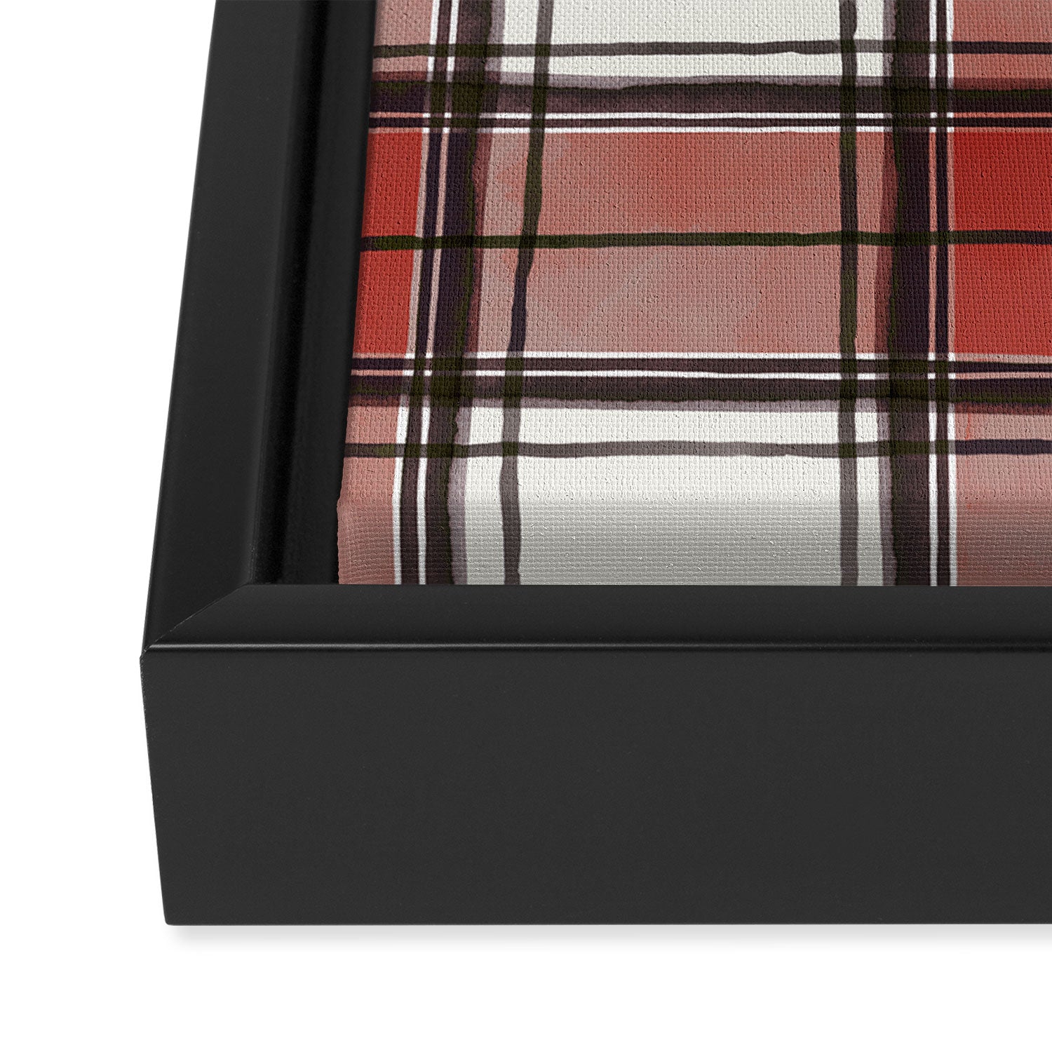 Holiday Plaids - Rustic checks Red Framed Canvas Print Gallery Image 3