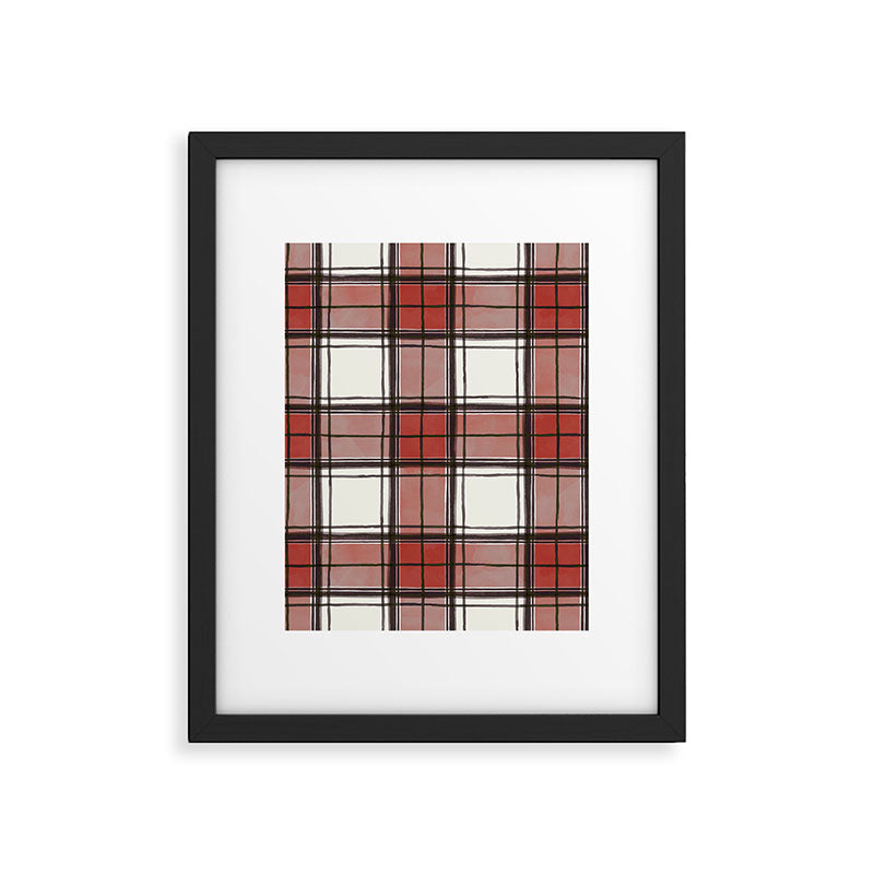 Holiday Plaids - Rustic checks Red Framed Art Print Gallery Image 6