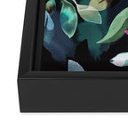Midnight garden foliage Watercolor Leaves Dark Romantic botanical Jewel tones Framed Canvas Print Gallery Image 3