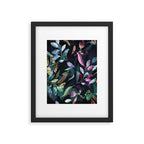 Midnight garden foliage Watercolor Leaves Dark Romantic botanical Jewel tones Framed Art Print Gallery Image 6