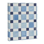 Mosaic plaids geometric pattern watercolor Soft blue Canvas Print Gallery Image 8