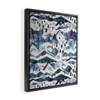 Mountains Watercolor Nature Trees Ski Snow Blue Indigo Framed Canvas Print Gallery Image 2