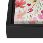 Natural Haze Spring Meadow Cosmos Wildflowers Magenta Red Yellow Framed Canvas Print Gallery Image 3