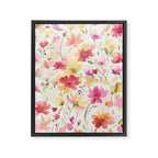 Natural Haze Spring Meadow Cosmos Wildflowers Magenta Red Yellow Framed Canvas Print Gallery Image 6