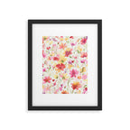 Natural Haze Spring Meadow Cosmos Wildflowers Magenta Red Yellow Framed Art Print Gallery Image 5
