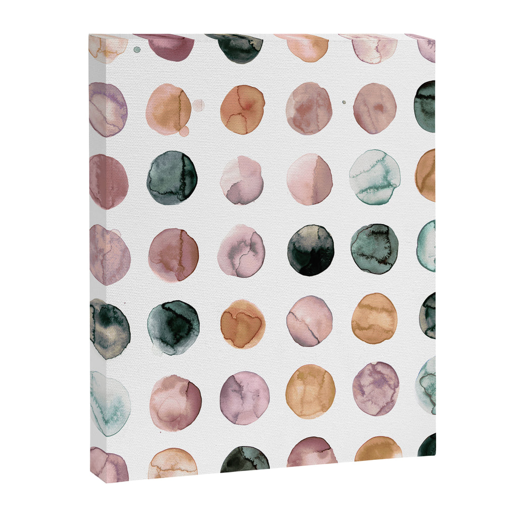 Watercolor Earth Tone Dots Minimal Boho Pattern Canvas Print Gallery Image 8