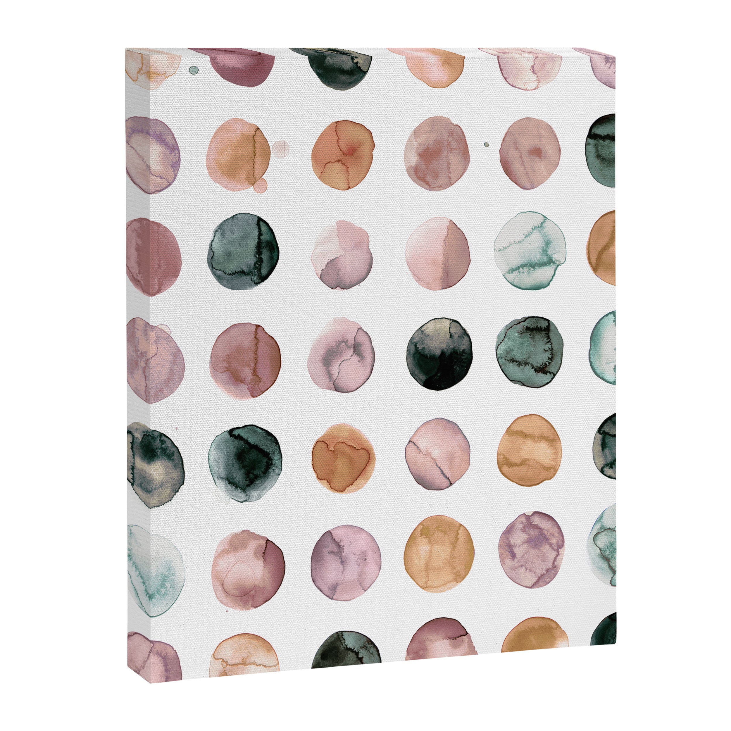 Watercolor Earth Tone Dots Minimal Boho Pattern Canvas Print Gallery Image 8