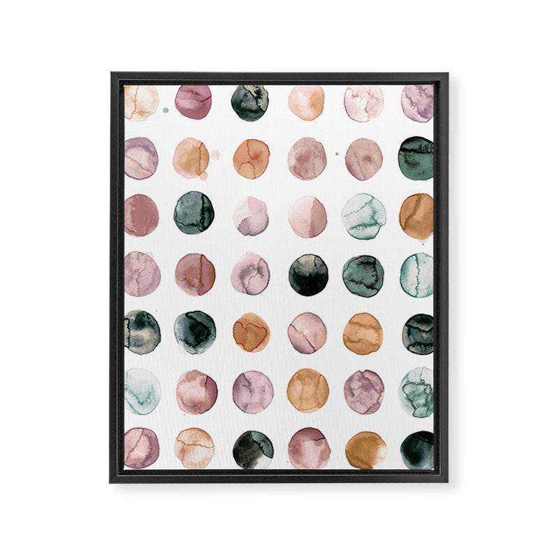 Watercolor Earth Tone Dots Minimal Boho Pattern Framed Canvas Print Gallery Image 8