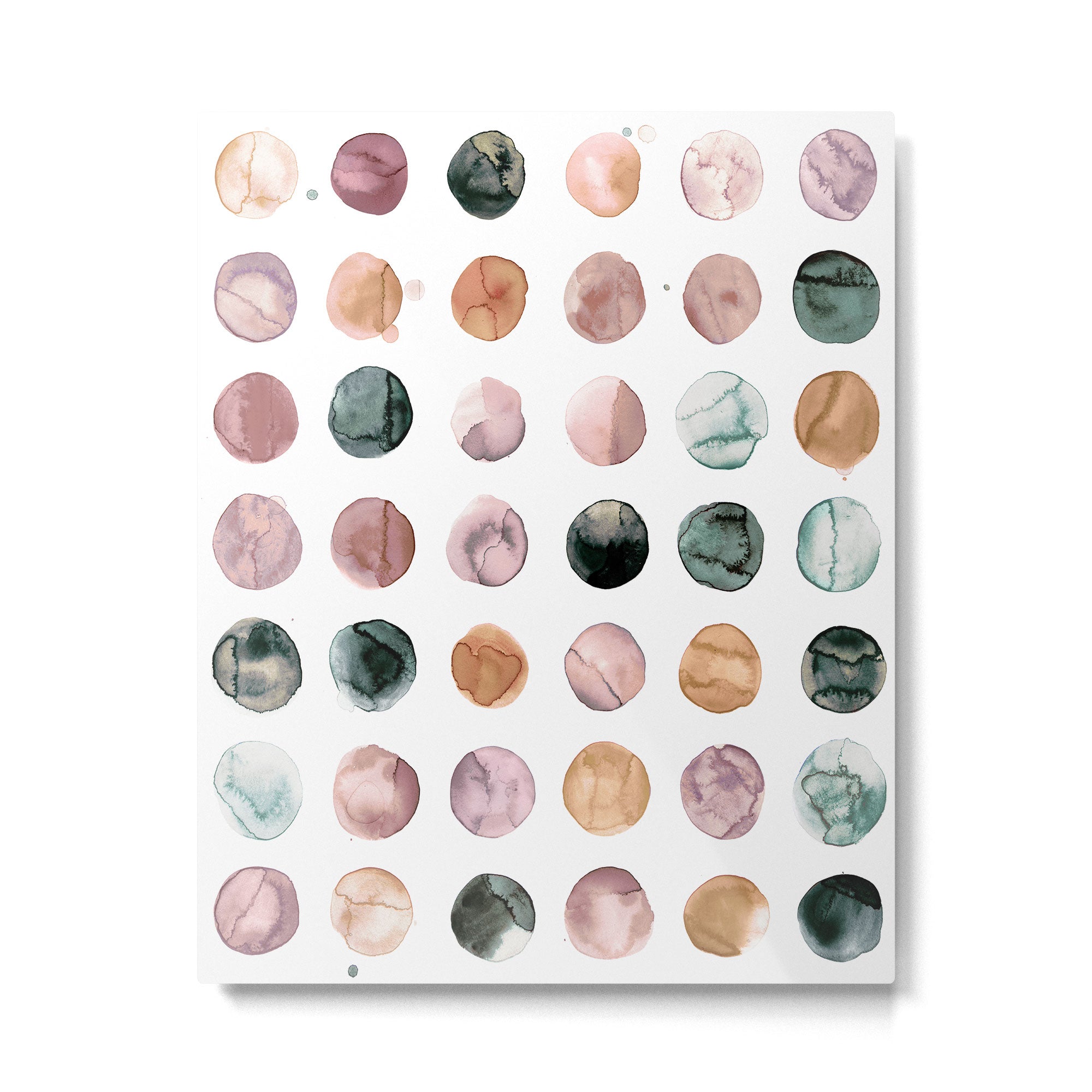Watercolor Earth Tone Dots Minimal Boho Pattern Metal Print Gallery Image 6