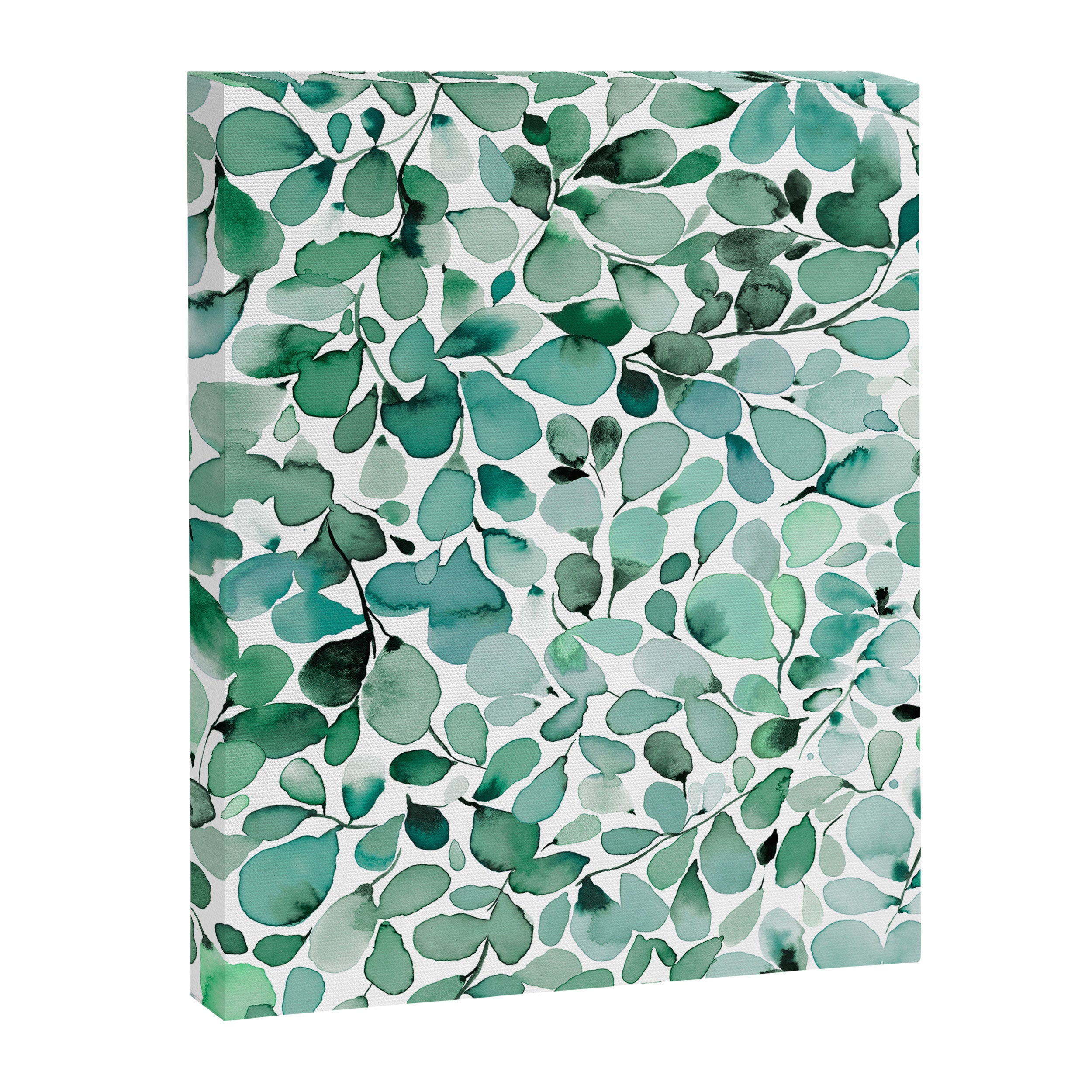 Watercolor Eucalyptus Botanical Green Leaves Canvas Print Gallery Image 8