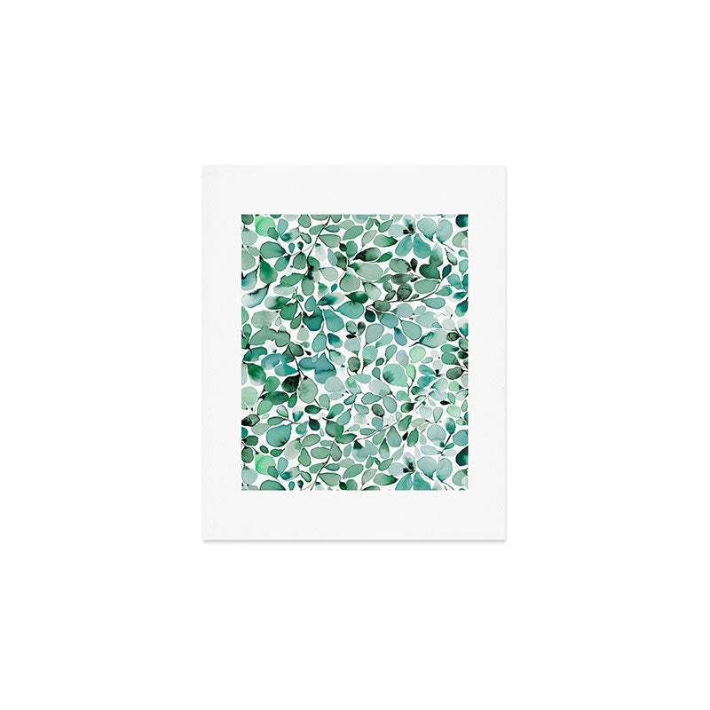 Watercolor Eucalyptus Botanical Green Leaves Art Print Gallery Image 1