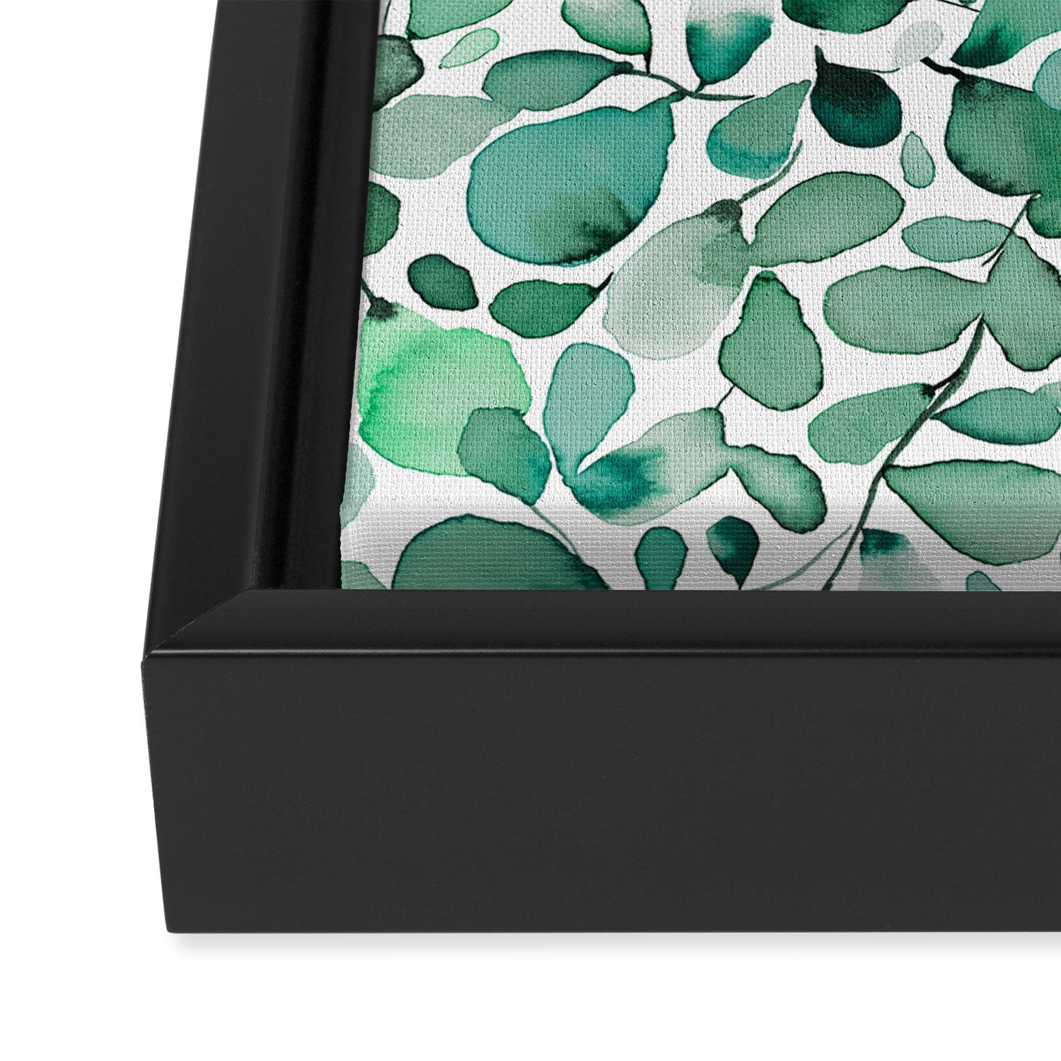 Watercolor Eucalyptus Botanical Green Leaves Framed Canvas Print Gallery Image 3