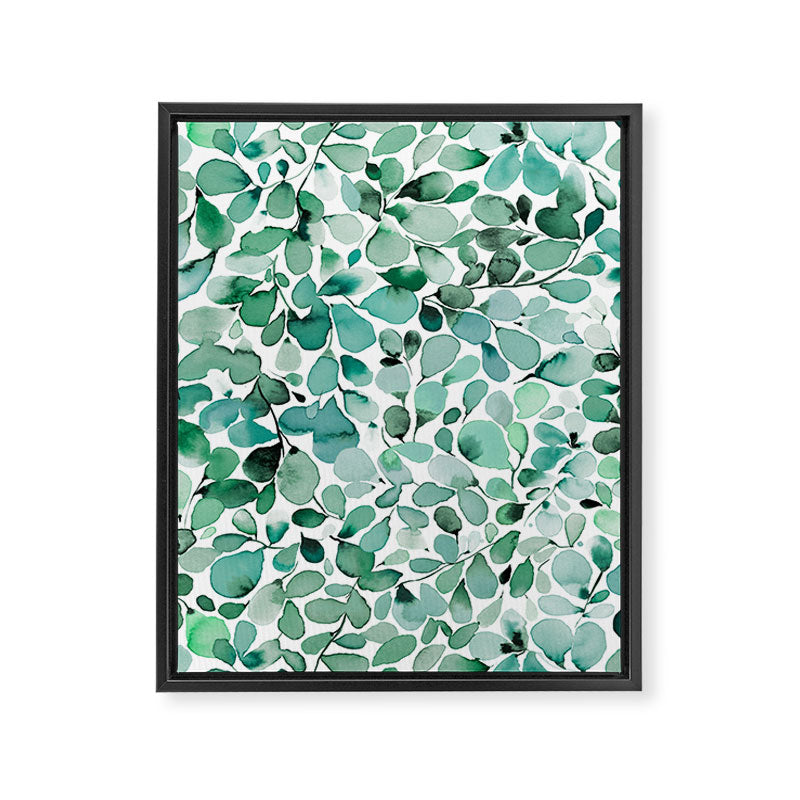 Watercolor Eucalyptus Botanical Green Leaves Framed Canvas Print Gallery Image 8