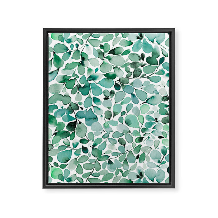 Watercolor Eucalyptus Botanical Green Leaves Framed Canvas Print Gallery Image 1