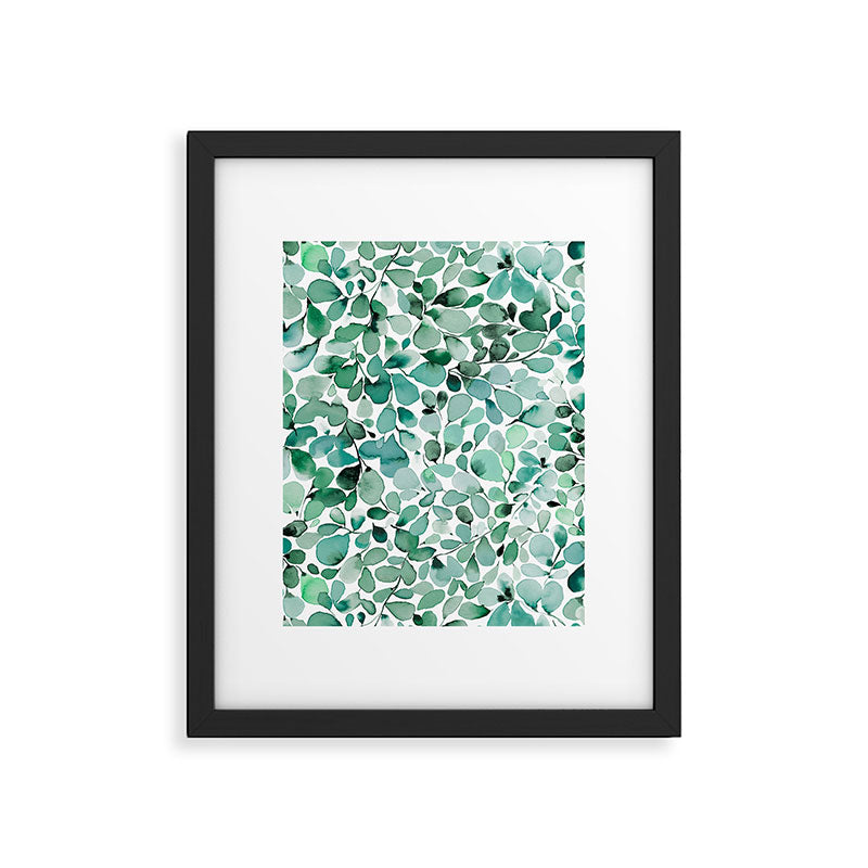 Watercolor Eucalyptus Botanical Green Leaves Framed Art Print Gallery Image 6