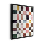 Watercolor Fall Checker Rustic Earthy Framed Canvas Print Gallery Image 2