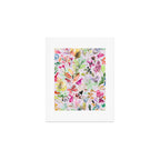 Wild Flowers Meadow Spring Garden Floral Watercolor Pink Art Print Gallery Image 1