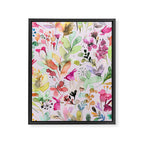 Wild Flowers Meadow Spring Garden Floral Watercolor Pink Framed Canvas Print Gallery Image 8