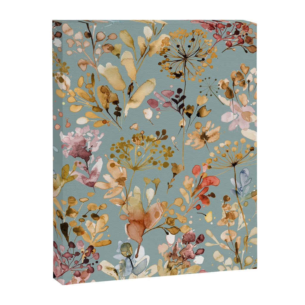 Wild Grasses Botanical Gold Teal Canvas Print Gallery Image 8