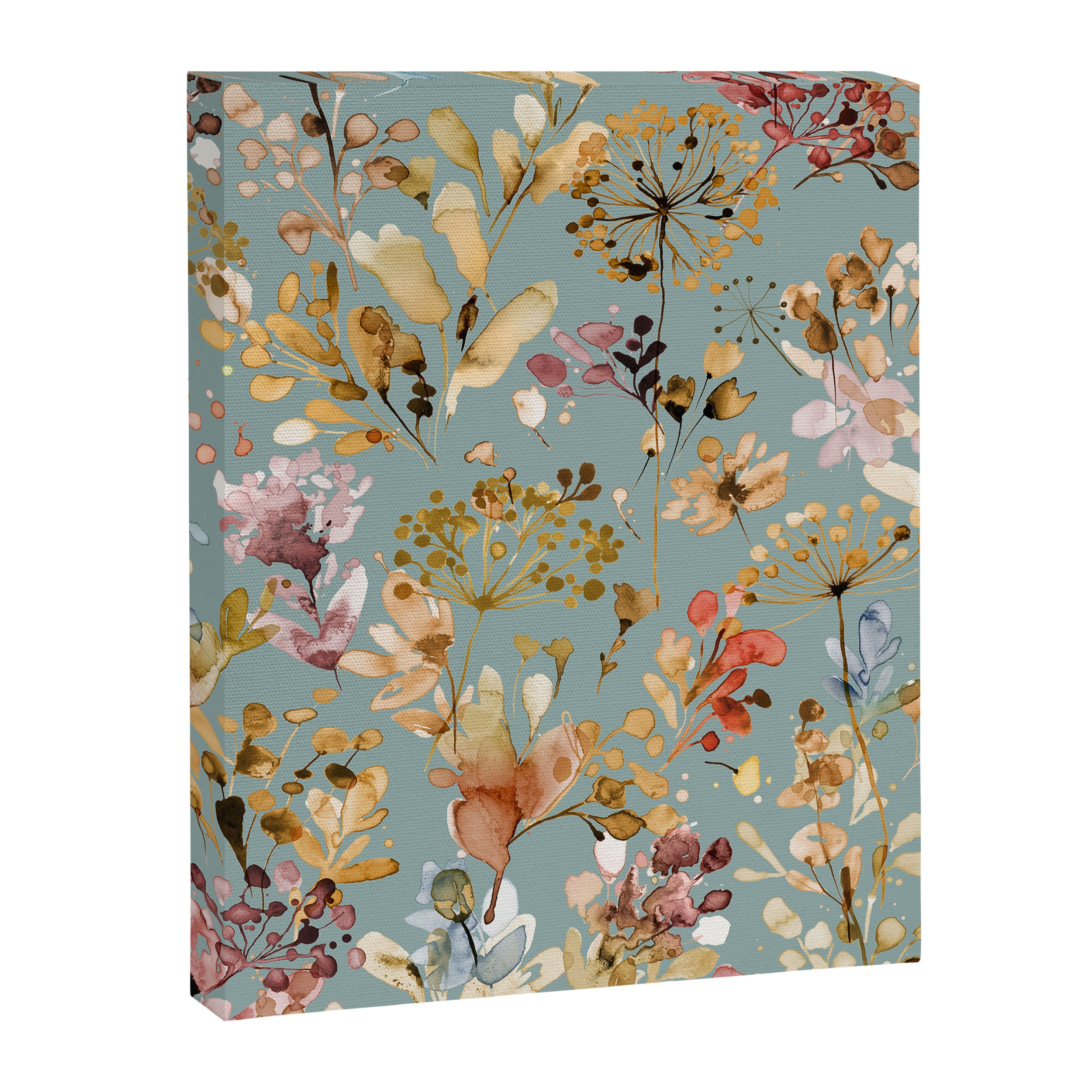 Wild Grasses Botanical Gold Teal Canvas Print Gallery Image 8