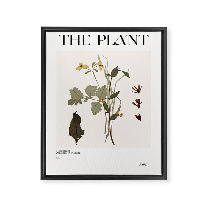 Autumn flowers Herbarium  Framed Canvas Print Gallery Image 1