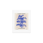 Blue leaves, Flower market print, Botanical poster, Floral wall art, Boho poster Art Print Gallery Image 1